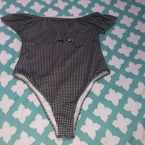 Black and white checkered swimsuit